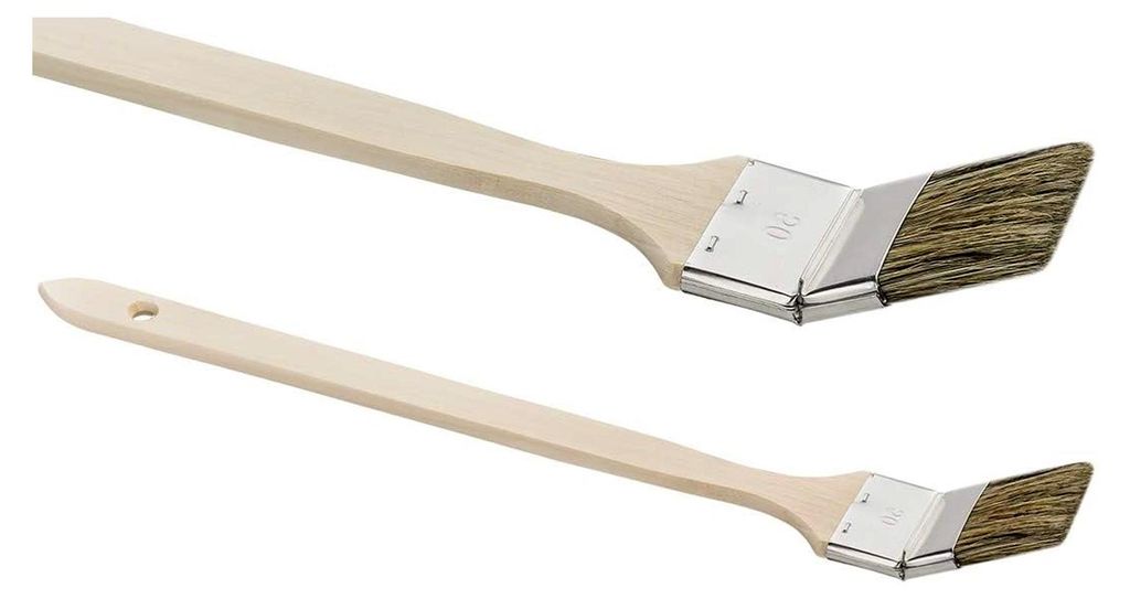 24 x Heizkörperpinsel 50 mm | Eckenpinsel mit grauen Chinaborsten | Set für lösemittelhaltige und wasserverdünnbare Farben
