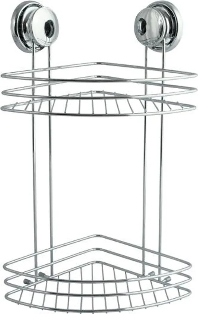 Étagère d'angle 2 niveaux Msv à ventouses chromées pour douche