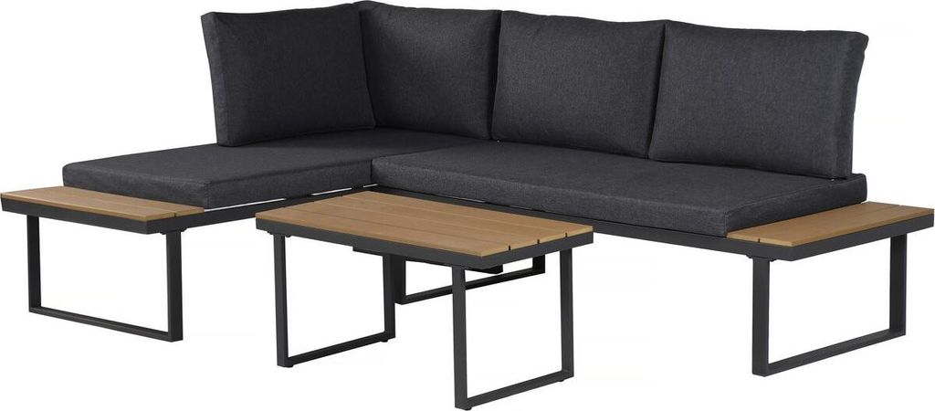 Gartenmöbel Ecksofa mit Holzimitatdekor "Liora" - 4 Produktbild 