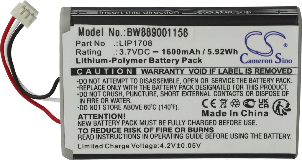 vhbw Akku kompatibel mit Sony Playstation 5 DualSense CFI-ZCT1W, DualSense, CFI-1015A Spielekonsole (1600 mAh, 3,7 V, Li-Polymer)