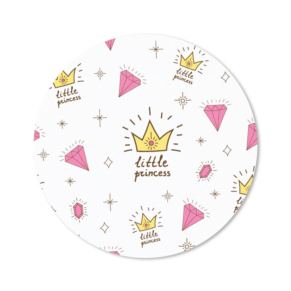 MuchoWow Mauspad Mousepad Prinzessin - Muster - Zitat - Krone 20x20 cm - Mousepads - Maus Mat - Pad - Mausunterlage - Schreibtischmatte