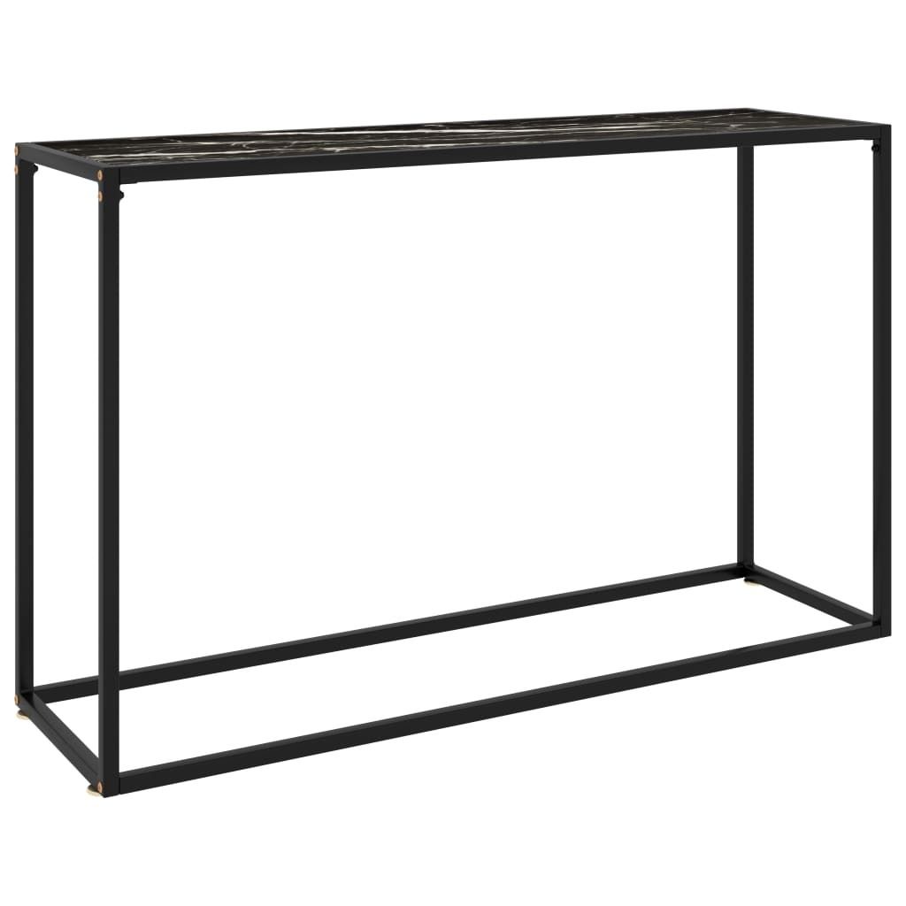 The Living Store Konsolentisch Schwarz 120x35x75 cm Hartglas