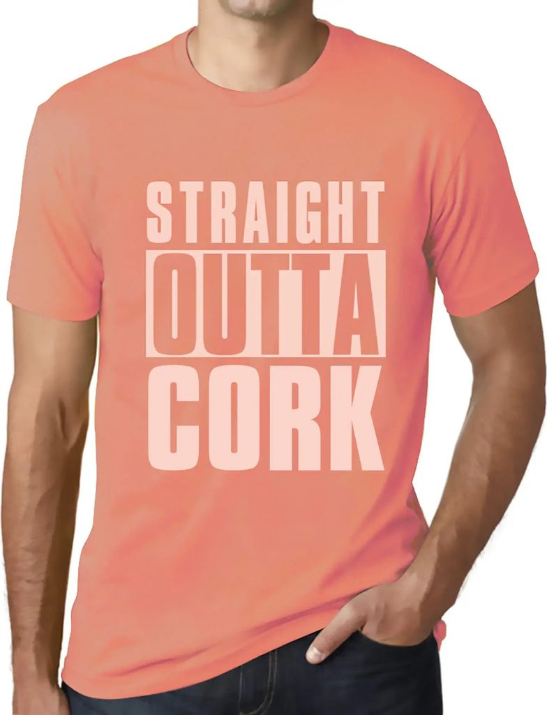 Herren Grafik T-Shirt Direkt aus dem Korken – Straight Outta Cork – Öko-Verantwortlich Vintage Jahrgang Kurzarm Lustige Druck Geburtstag Gesch...