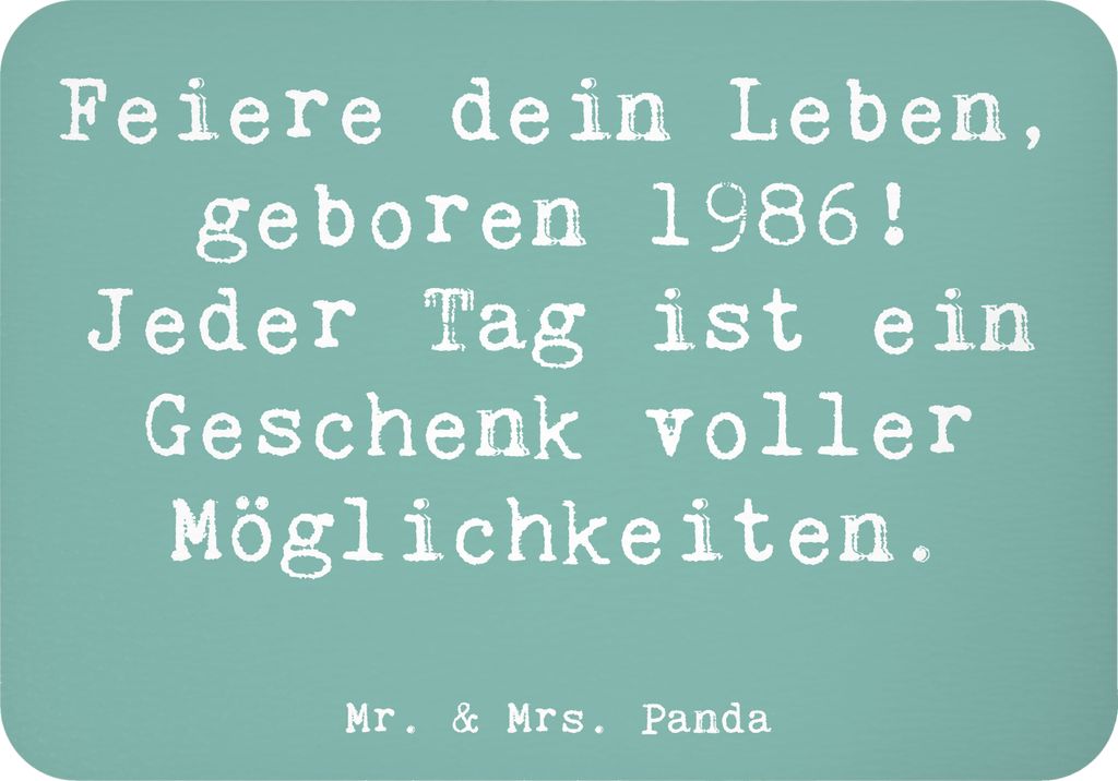 Mr. & Mrs. Panda magnet Spruch 1986 Geburtstag - Meeresbrise - Geschenk, Nostalgie, whiteboardmagnet, Geburtstagsgeschenk, Happy Birthday, zettelha...