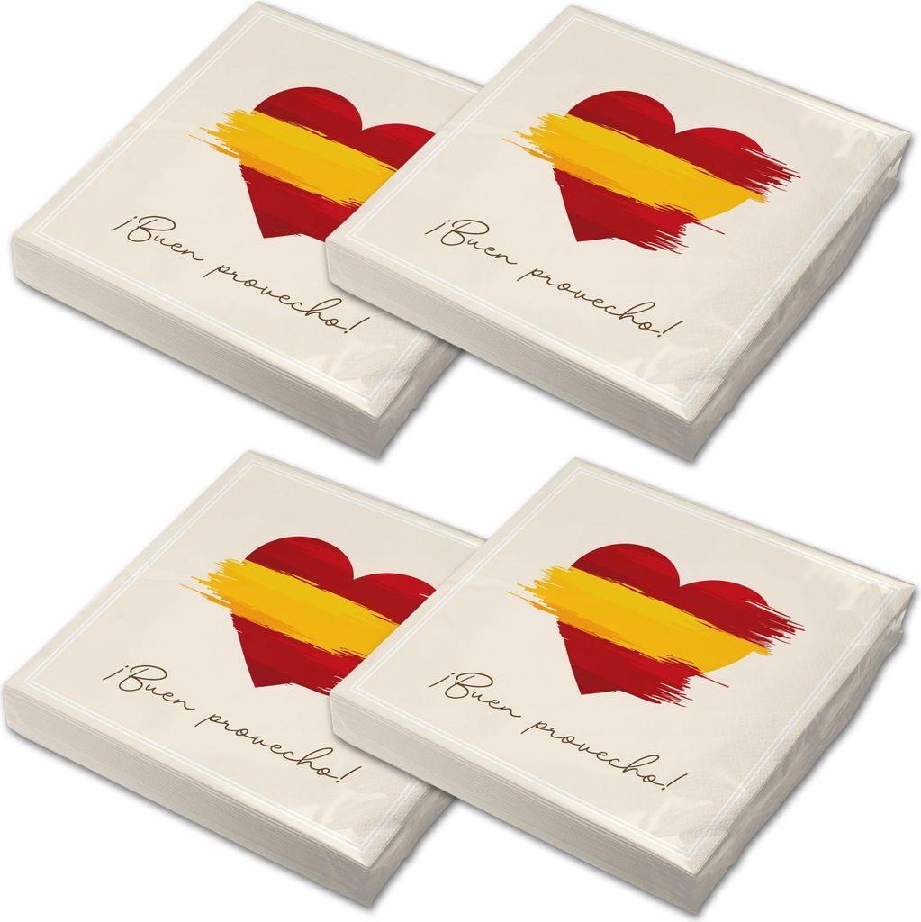 itenga 80x Serviette Herz Flagge SPANIEN Produktbild 