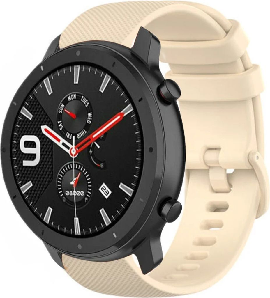 Strap-it Xiaomi Amazfit GTR Luxus- Silikonarmband (Beige)