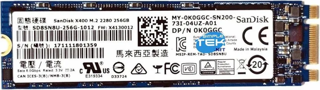 Disco Stato Solido SanDisk X400 256GB M.2 2280 | SATA III NGFF