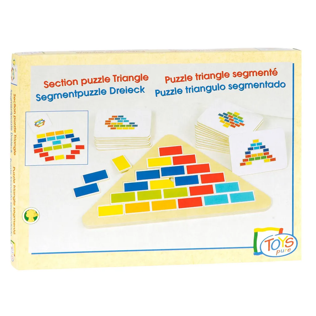 Puzzle à segments en bois goki triangle arc-en-ciel éducatif et robuste - 5