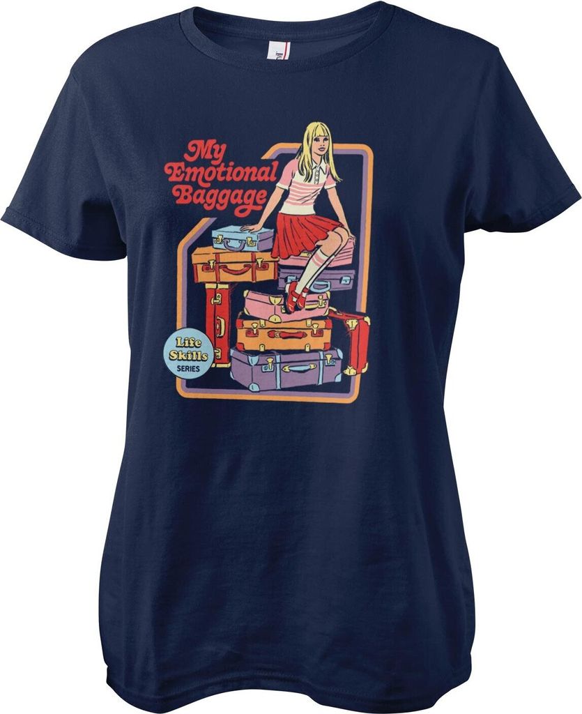 My Emotional Baggage Girly Tee - X-Large - Navy