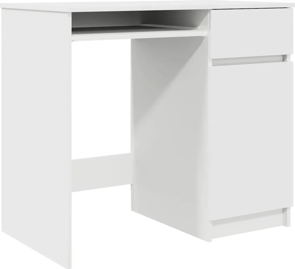 Bureau blanc gain de place 86 cm pour télétravail et chambre étudiant