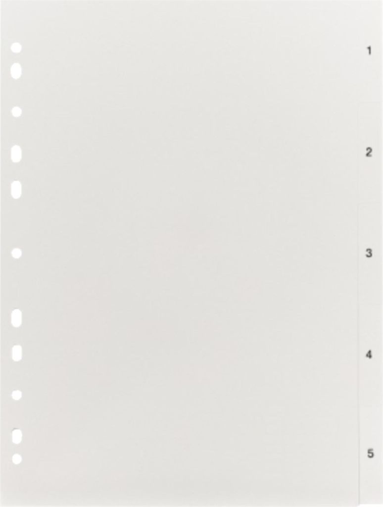 Register 192 A4 5tlg 1-5 weiß Packung mit 50 Stück