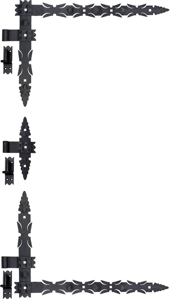 1 Set (3 Teile) Winkelband Schmiedeeisen 800 x 460 x 50 mit Kloben 16 mm Winkelbänder Türbänder Türband