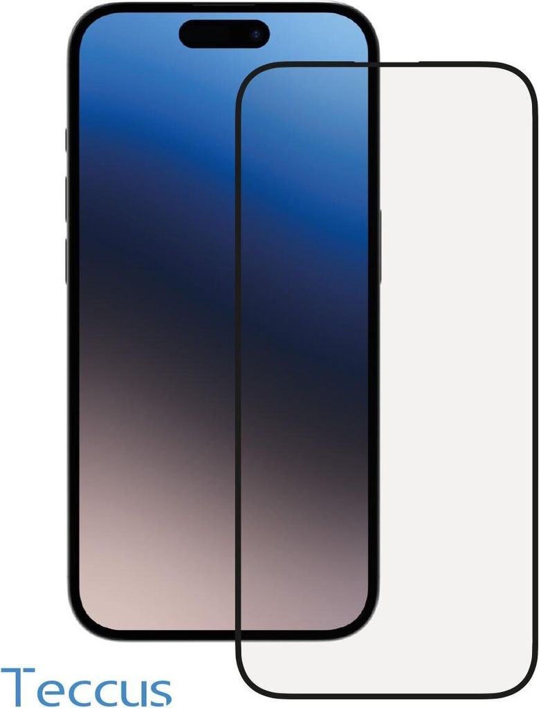Teccus Set 2.5D FullScreen Displayschutzglas für iPhone 15 Pro, 2 Stück (63996)