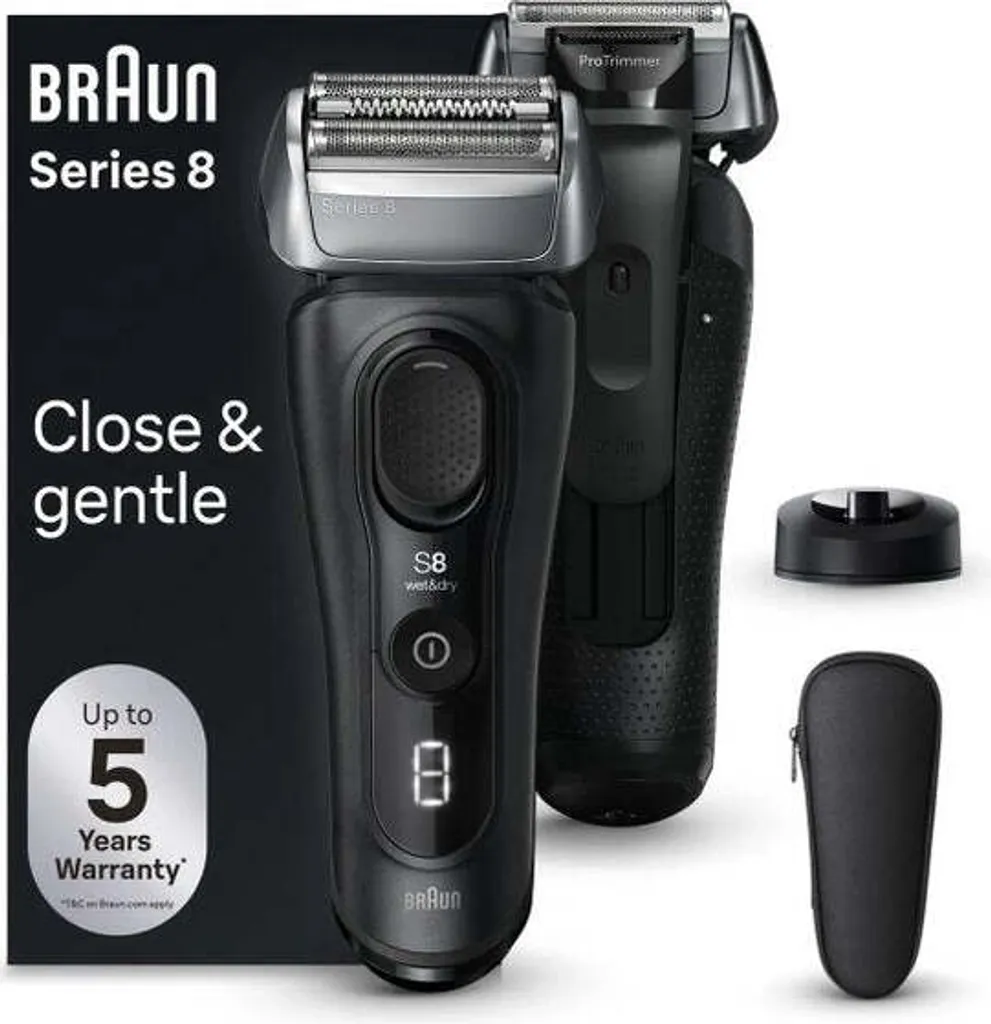 Braun Series 8 8510s Rasoir Électrique Barbe Précis Argent Noir