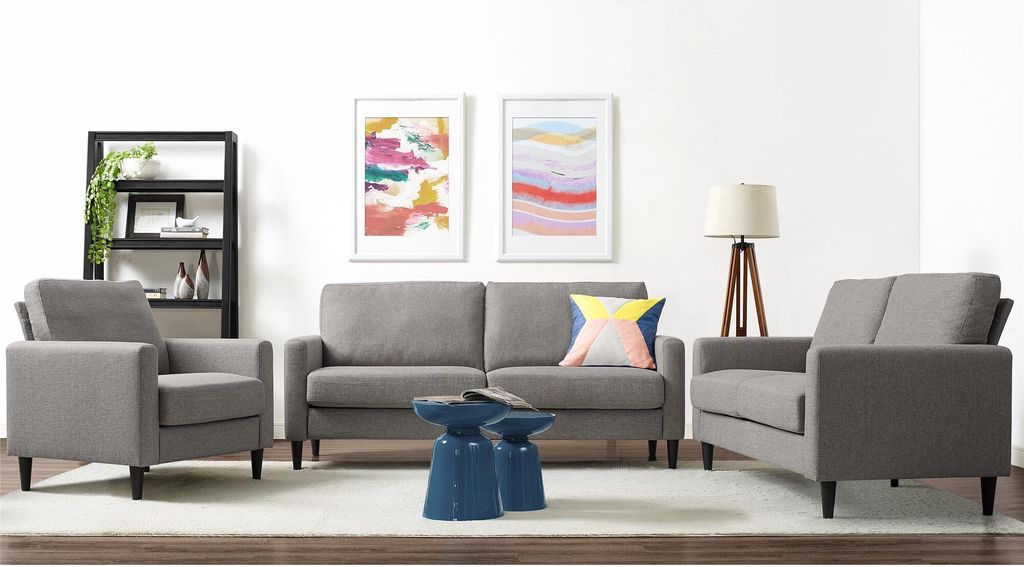 Kaci | 2-Sitzer Sofa in Leinenoptik Grau