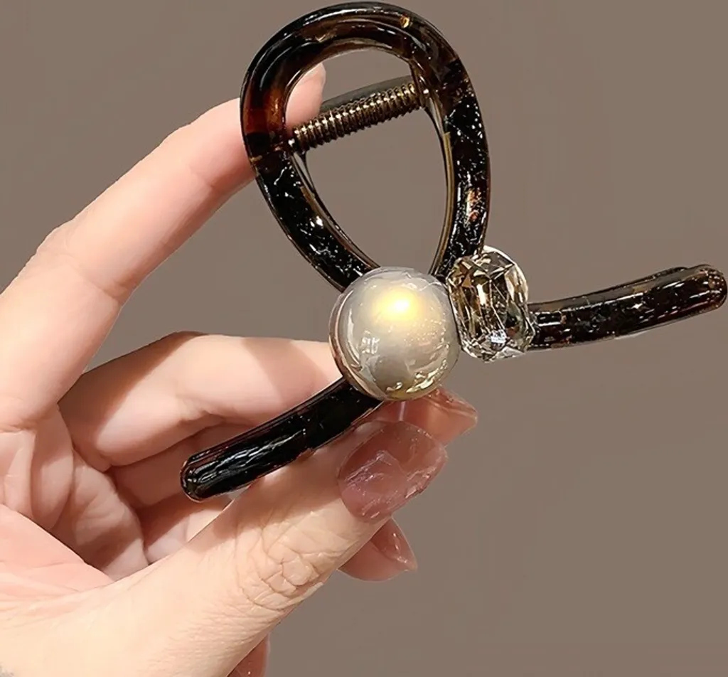 Pinza Capelli XL Flamenco Mystique SP367: Look Perla e Cristallo