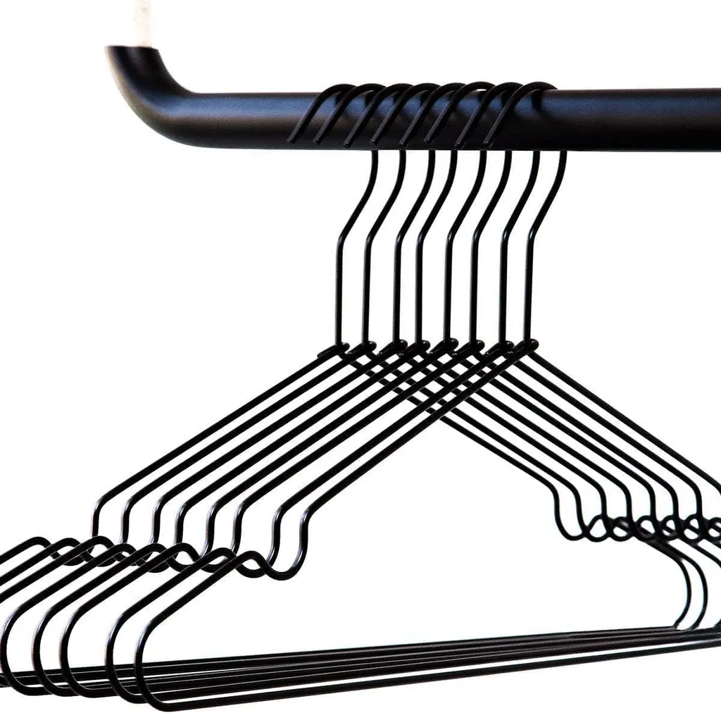 Cintre de rangement en métal noir - Lot de 8 cintres design et solide