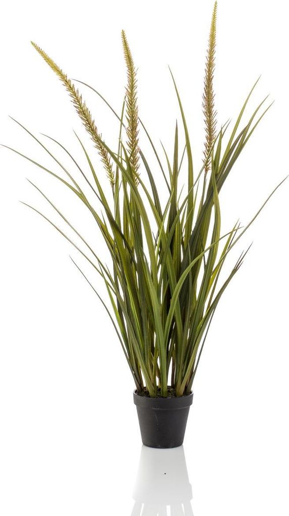 artplants.de Deko Fuchsschwanz Gras ANOUR mit Rispen, grün-braun, 90cm - Künstliches Grasbündel