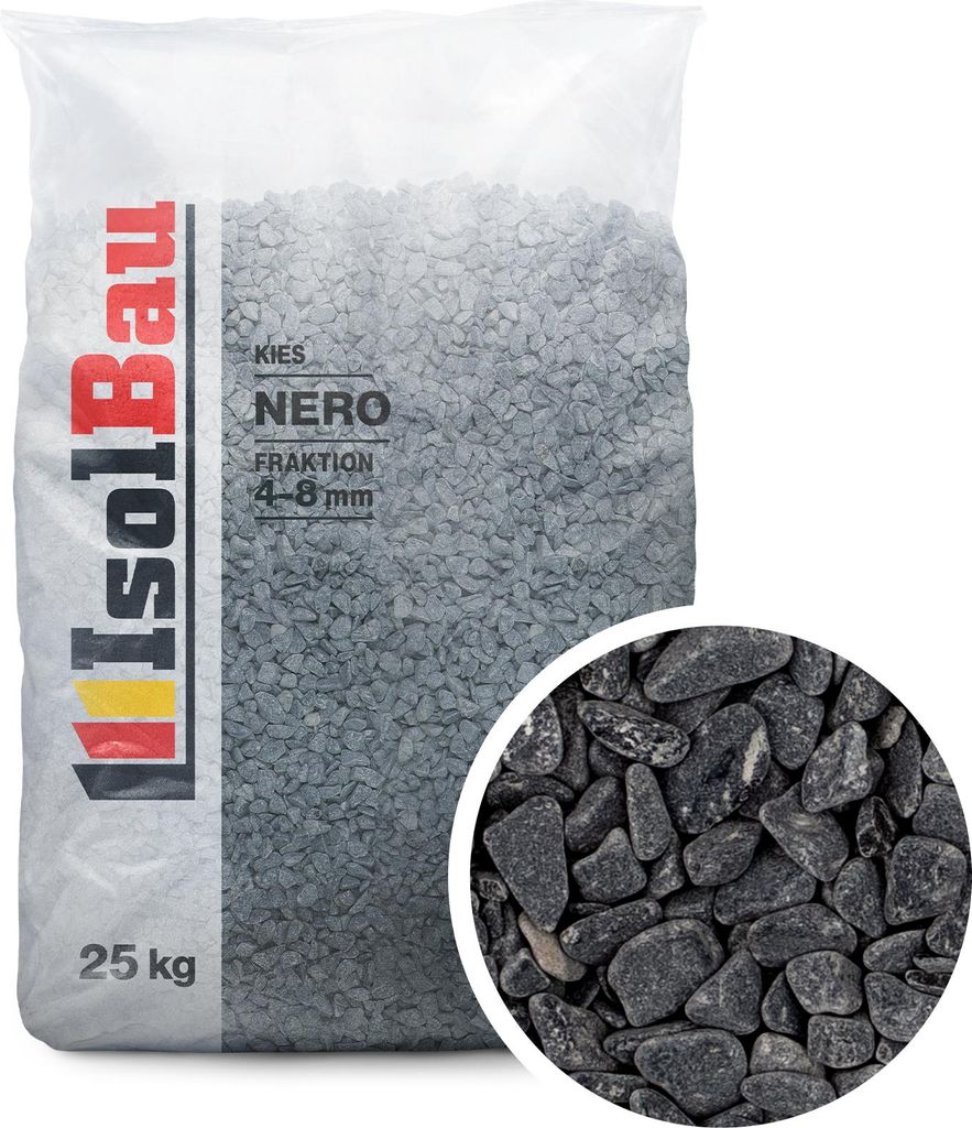 Isolbau - Zierkies 25 kg - Marmorkies 4-8 mm - Deko-Steine für Garten, Steinteppich, Aquariumkies, Ziersplitt Natursteine Gartenkies Wegkies Teich...
