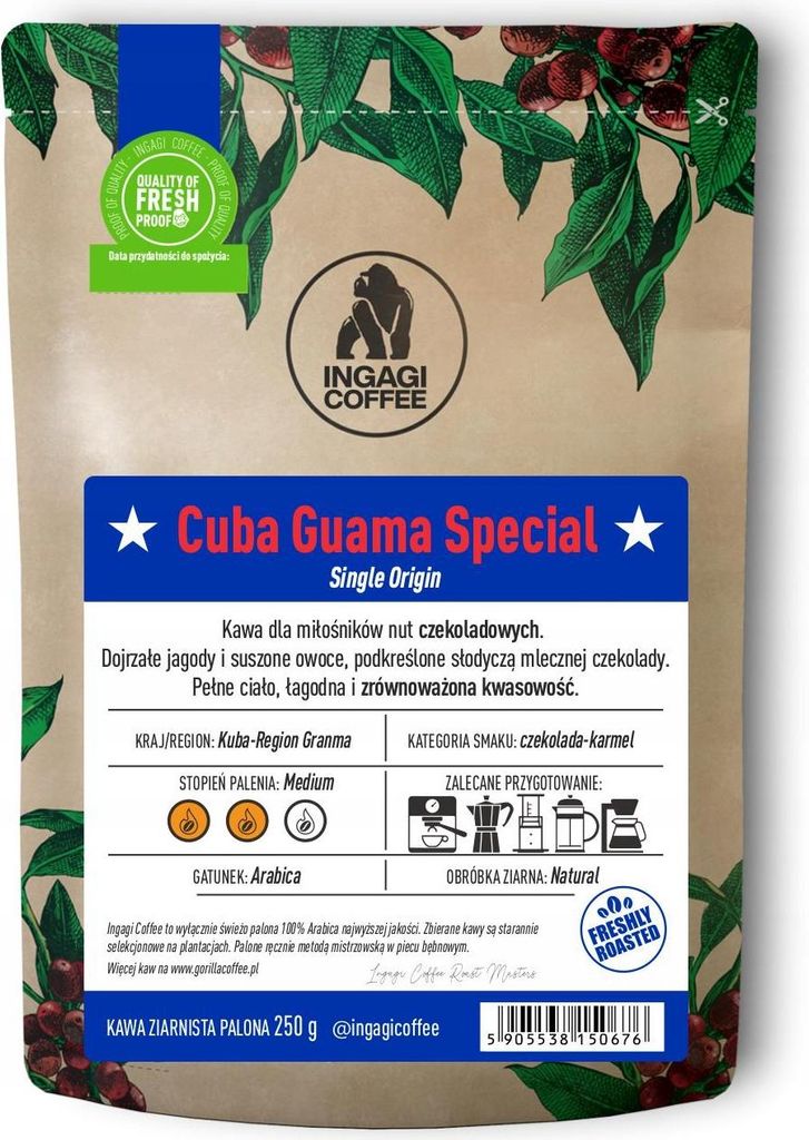 KAFELOV | Kaffeebohnen Kuba Guama Special - 250 g - frisch geröstete Arabica - schokoladige Noten