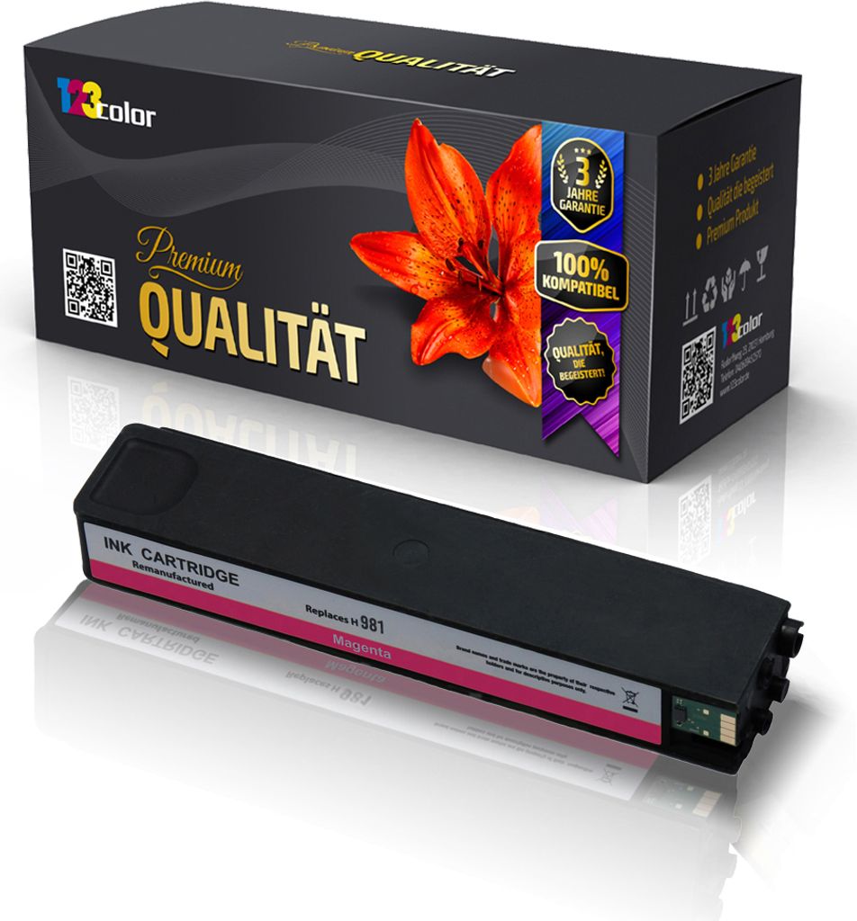 Kompatible Tintenpatrone für Troy PageWide 556dn SecureUV J3M69A 981A Rot Magenta - Office Light Serie