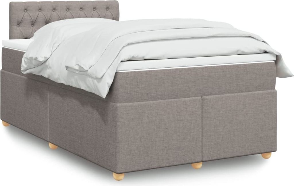 Maison Exclusive - Boxspringbett mit Matratze Taupe 120x190 cm Stoff