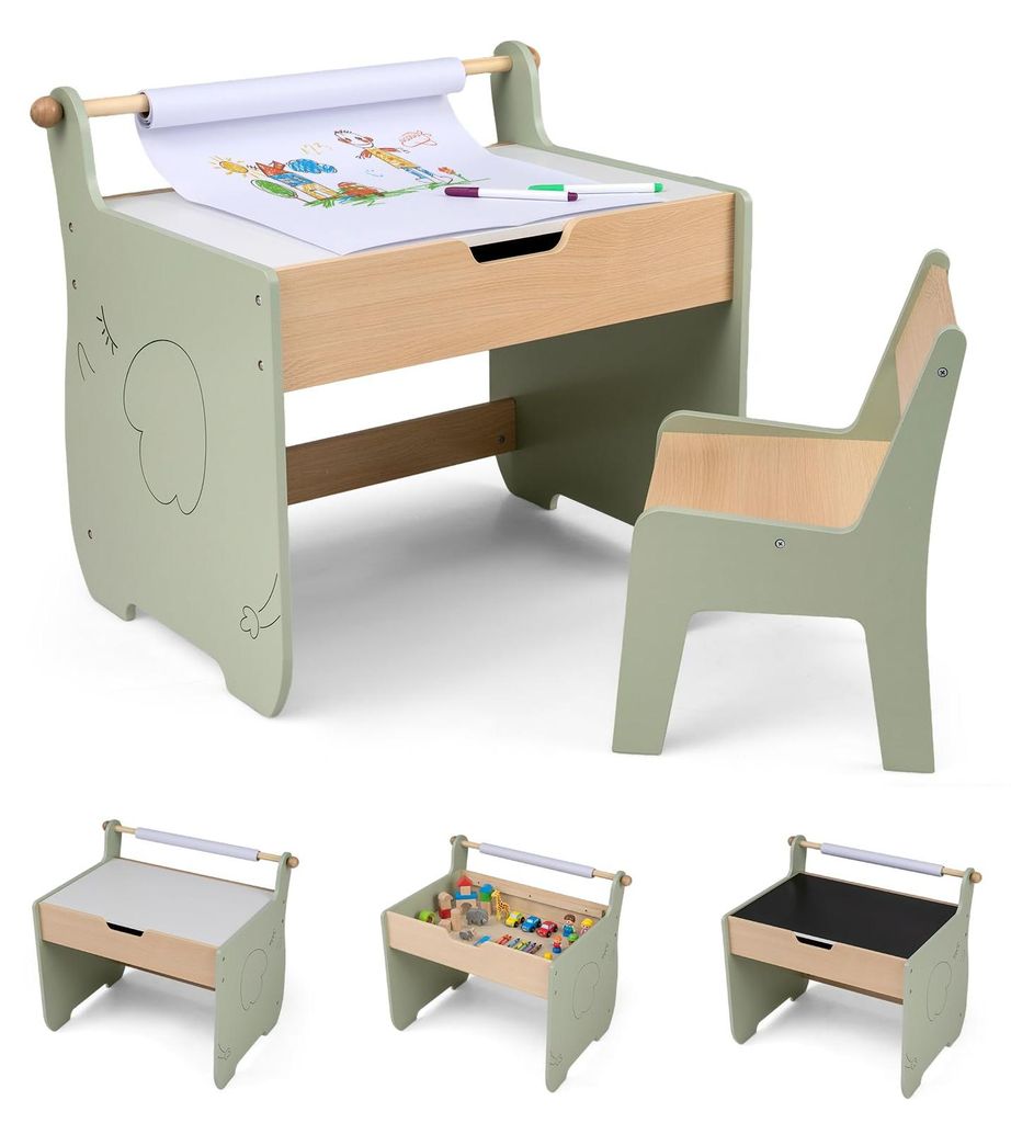 Kindertisch mit Stuhl, Abnehmbarer Kinderschreibtisch mit Produktbild 