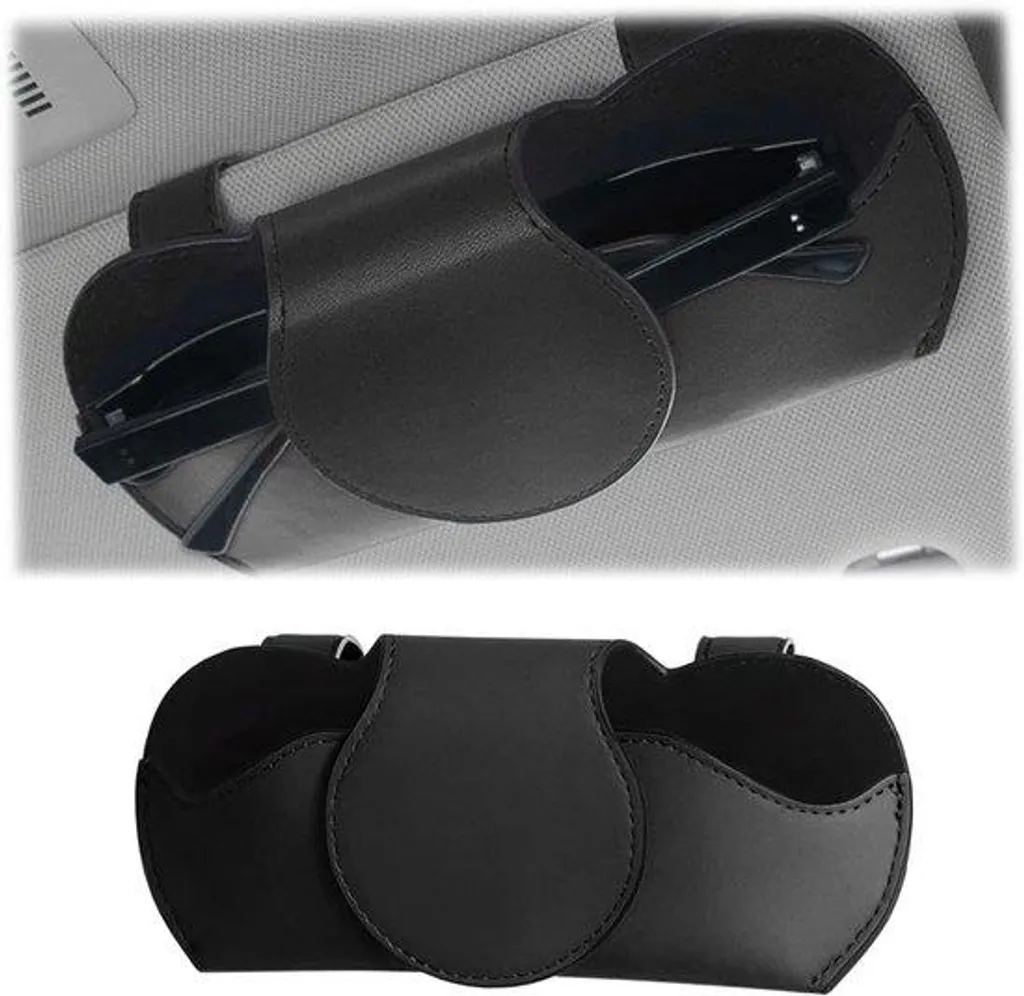Étui à lunettes rigide et compact noir mat pour boîte à gants
