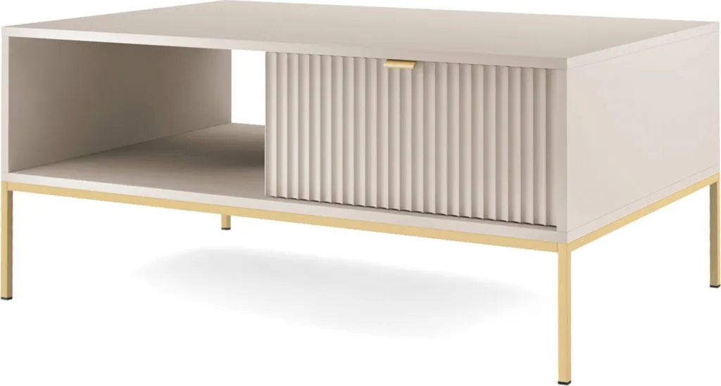 Table basse gain de place VELLORE pour ranger le salon avec son tiroir