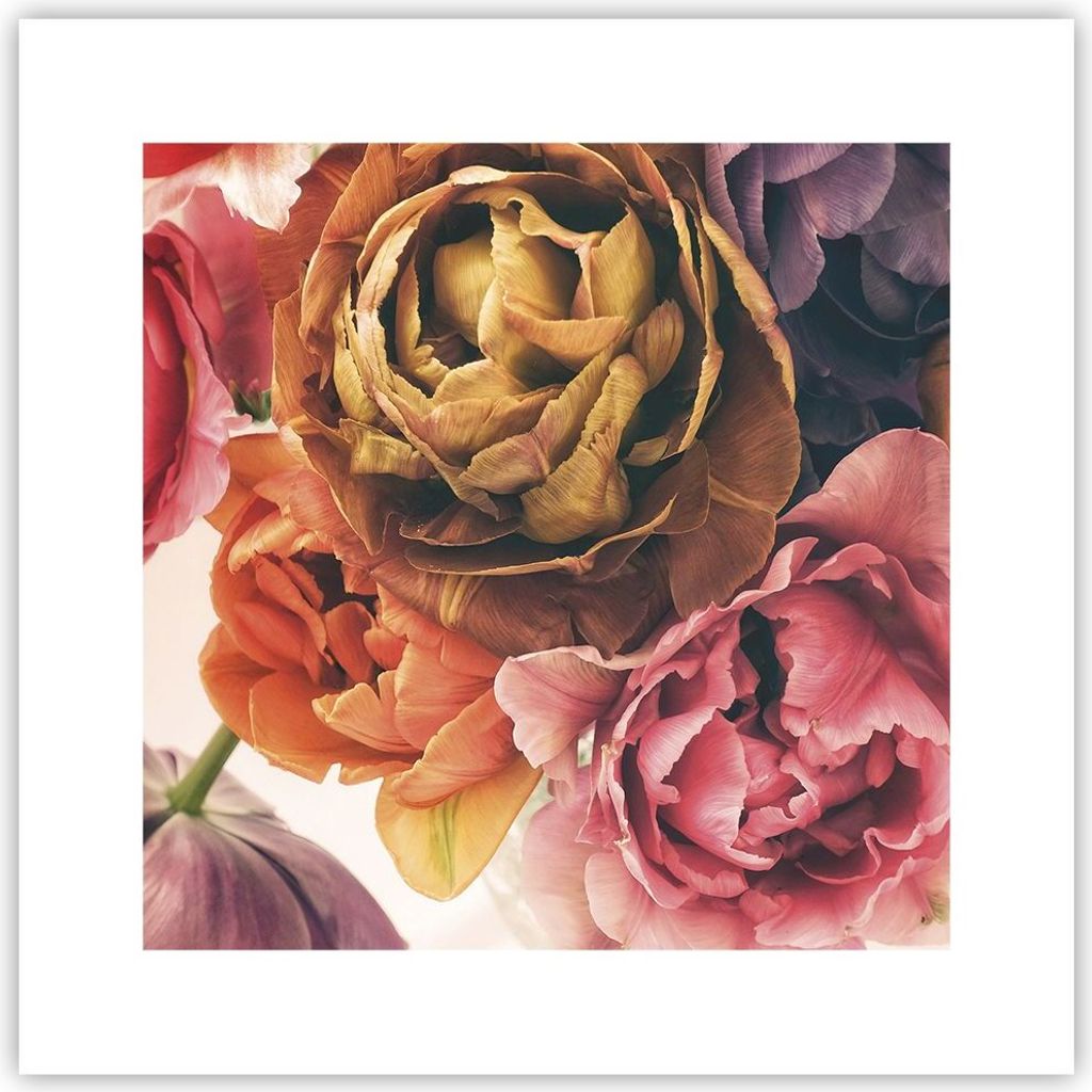 Poster - Poster ohne Rahmen - Blumenstrauß Blumen Braut - 30x30 cm - Wand Bild - Wanddeko - Wandbilder - Kunstposter - Wandposter - Bilder - Kunst...