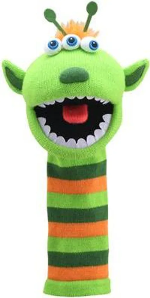 Marionnette à main Eco Sockettes Narg Puppet Company en peluche recyclée