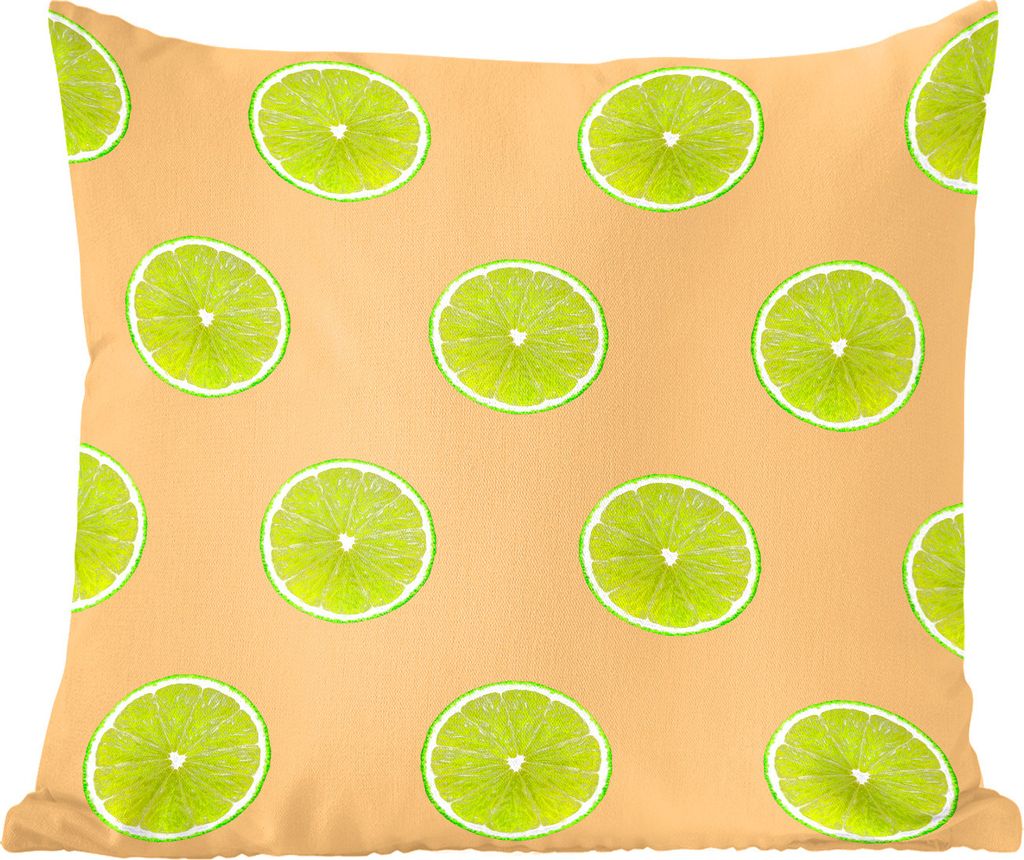 MuchoWow Zierkissen Sofakissen Wohnzimmer Dekokissen 60x60 cm Limette - Pastell - Muster - Sitzfläche - Foto Polster