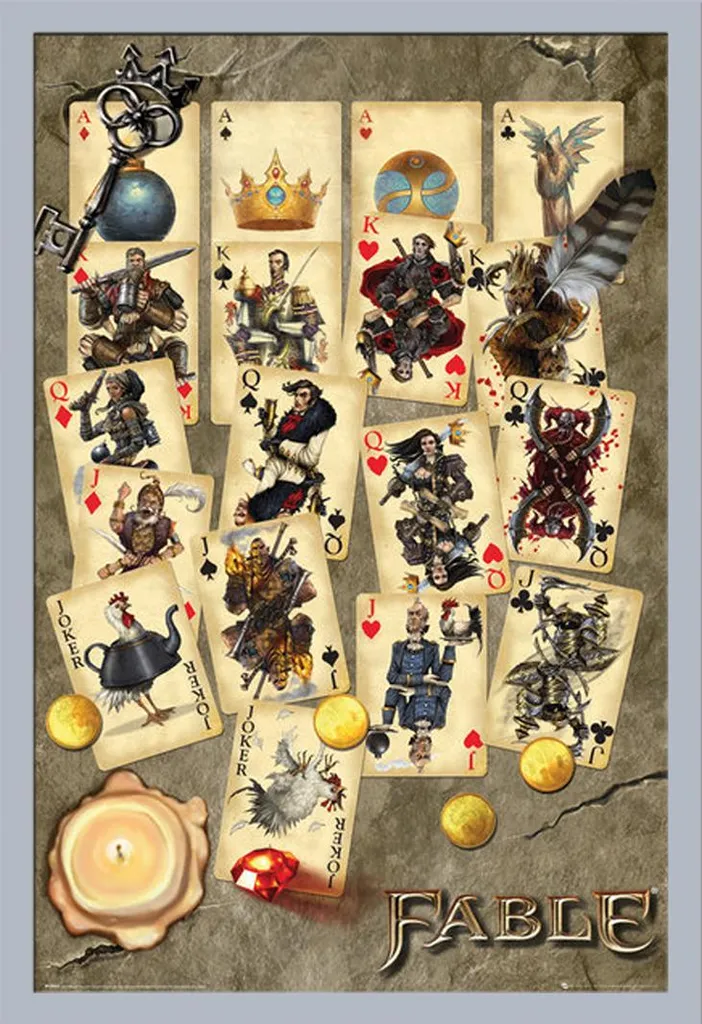 Fable Poster Carte da Gioco Argento Shinsuke Maxi MDF - Arredo Gaming