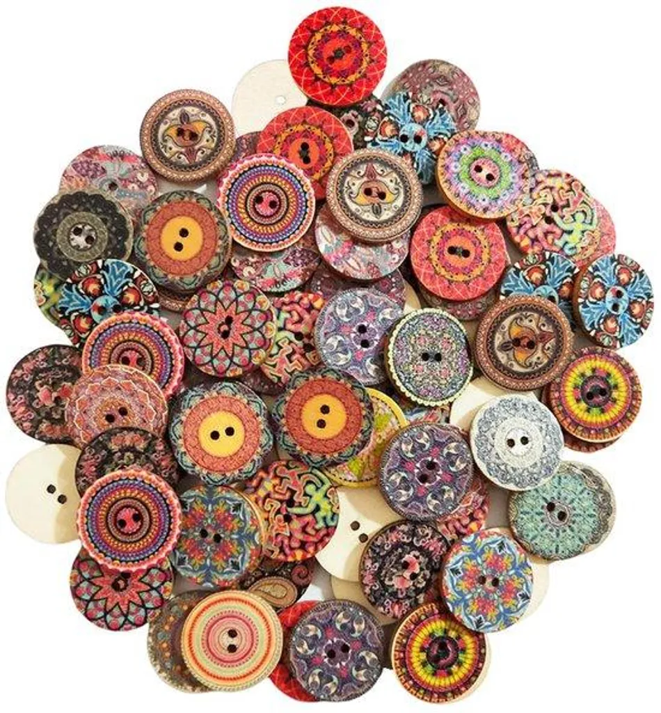 50 boutons personnalisés en bois 25 mm pour couture et décoration