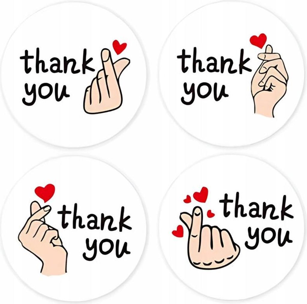 Dankeschön-Herzaufkleber, 500 Stück.