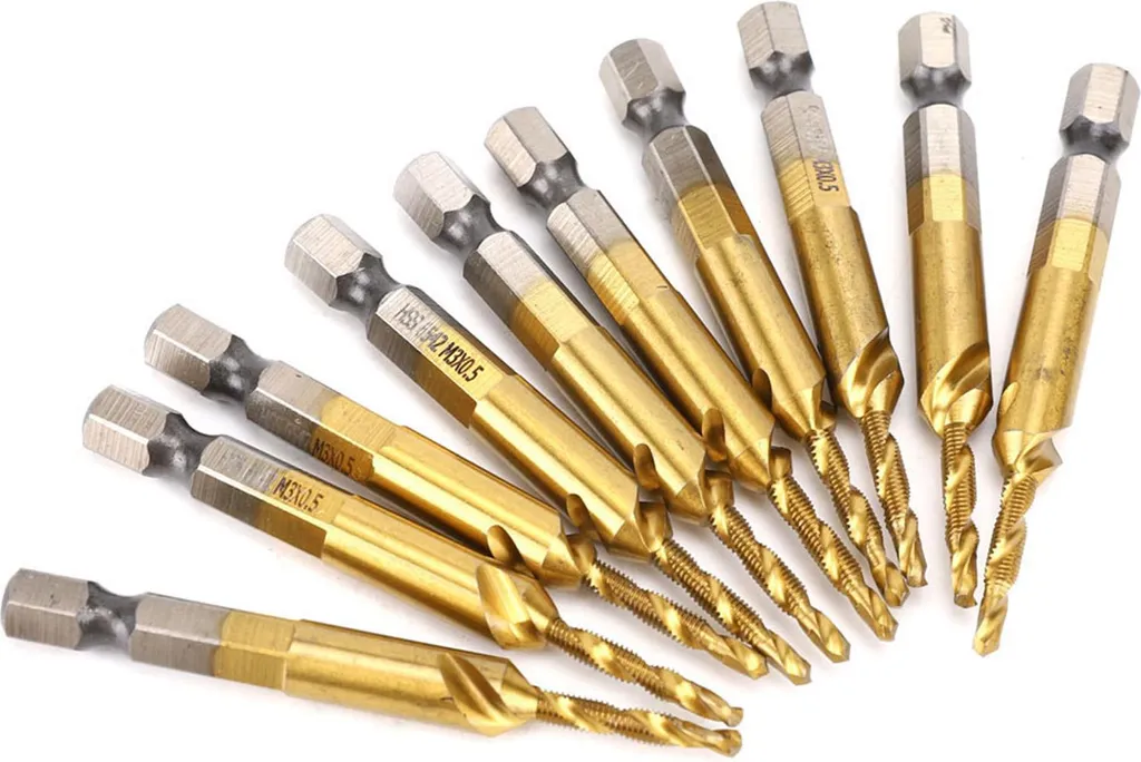 Set de perçage et taraudage rapide pour métal avec embout hexagonal
