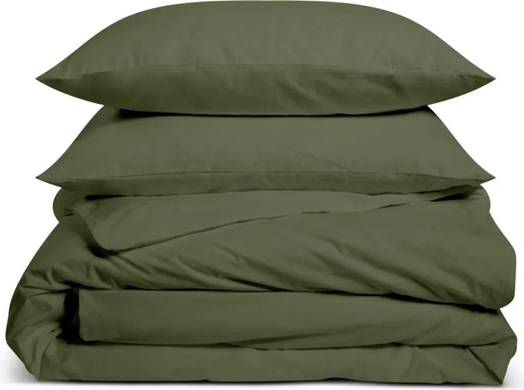Bleu Câlin Parure de lit 100% Percale de coton Kaki 240x260cm Luxe
