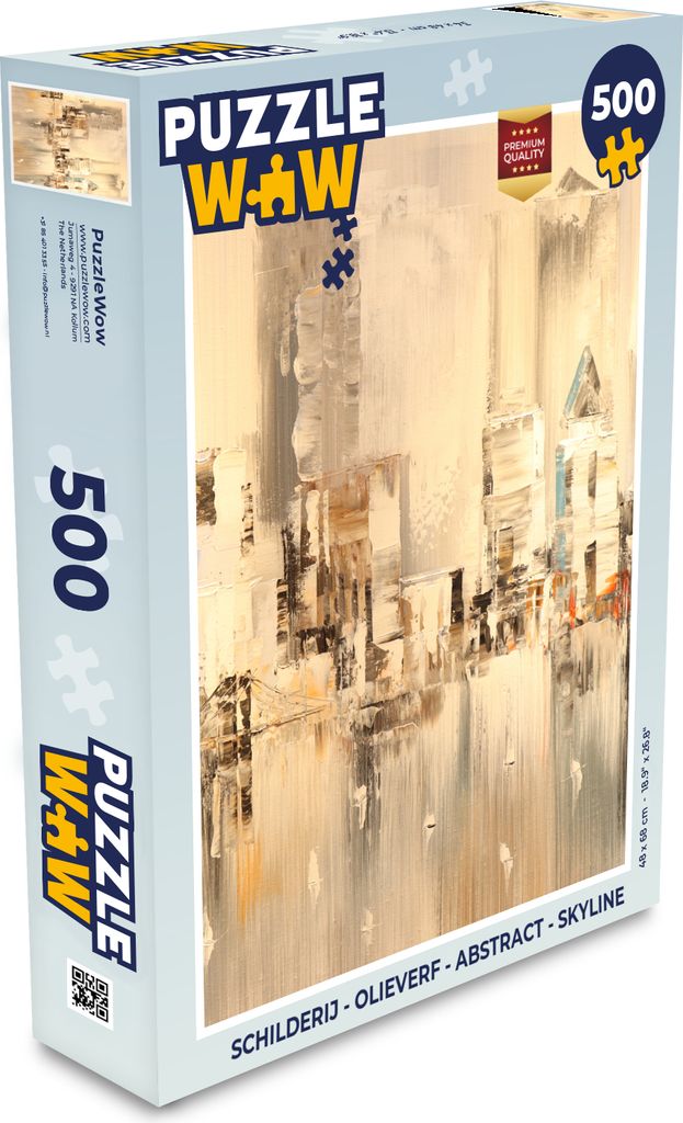 MuchoWow Puzzle 500 Teile Gemälde - Öl - Abstrakt - Skyline - Denken - Spiel - Toy