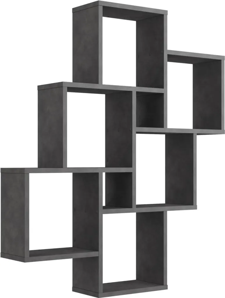 Étagère Murale à Cases pour Salon et Bureau Modèle Laurio Gris Anthracite