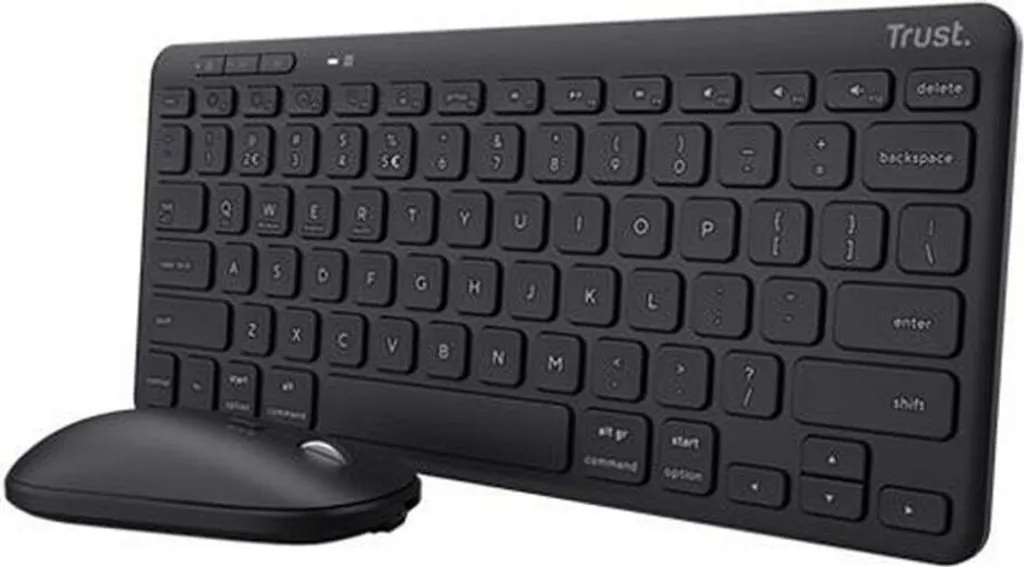 Clavier avec Souris Trust 25061 Noir Qwerty Espagnol Frappe Fluide