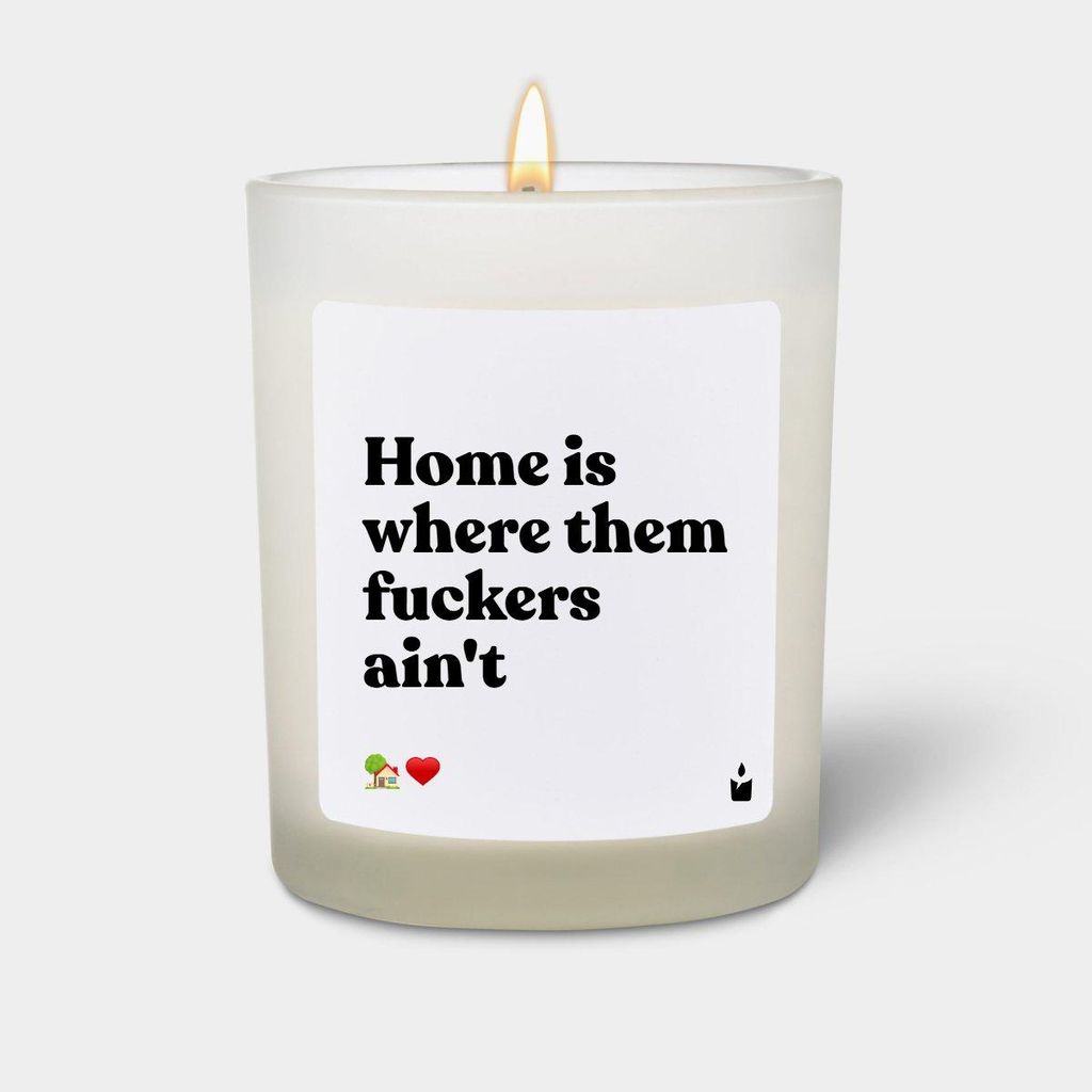 ChattyCandles Duftkerze Weiss Woody Home is where them fuckers ain't
