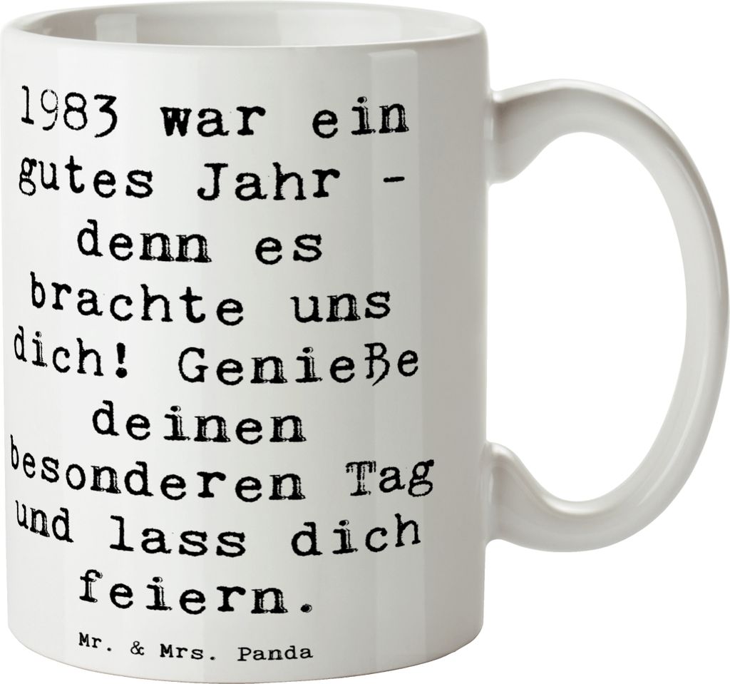 Mr. & Mrs. Panda Becher Spruch 1983 Geburtstag - Weiß - Geschenk, Geburtstagsgeschenk, Bedruckte Tasse, Kaffeetasse, haferl, Feiern, Happy Birthda...