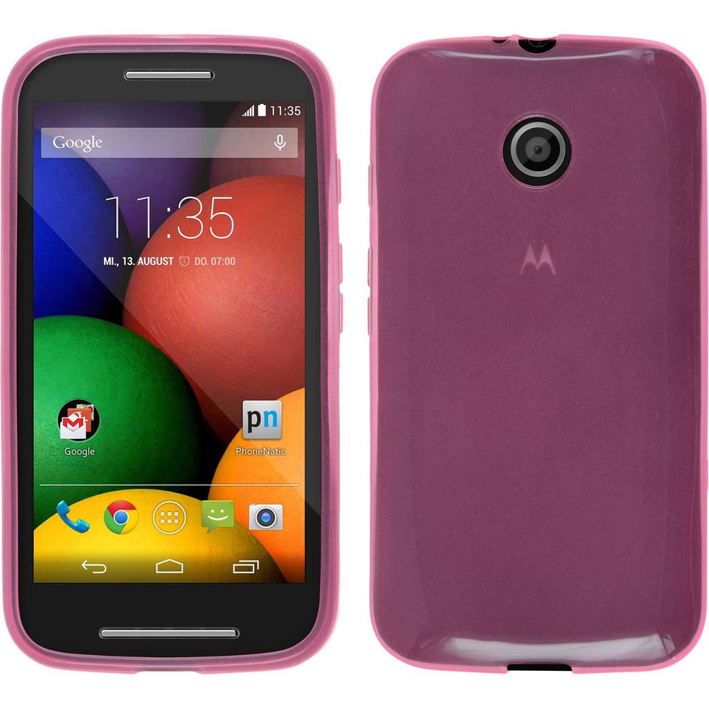 PhoneNatic Case kompatibel mit Motorola Moto E - rosa Produktbild 