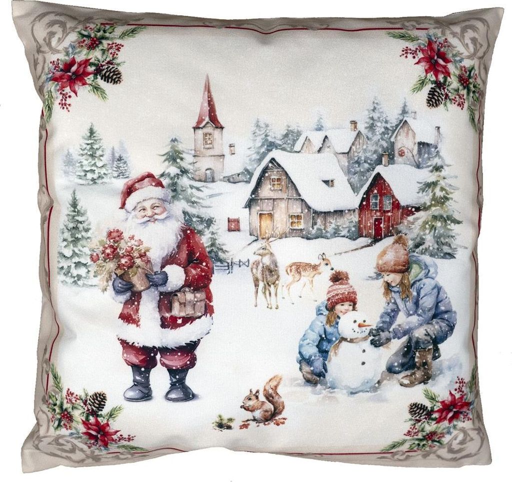Kissenhülle 40x40 Kissenbezug bedruckt Weihnachsmotive Dekokissen Advent