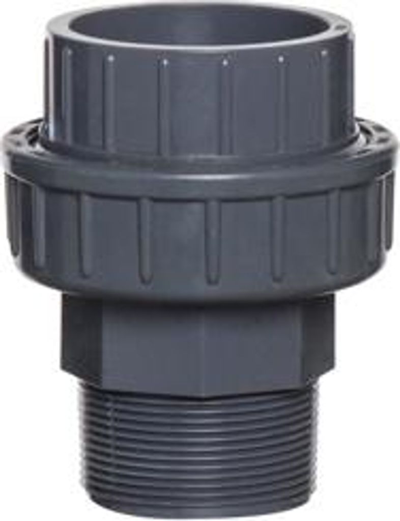 PVC-Formstück, Verschraubung ohne Ring, 25 mm x 3/4