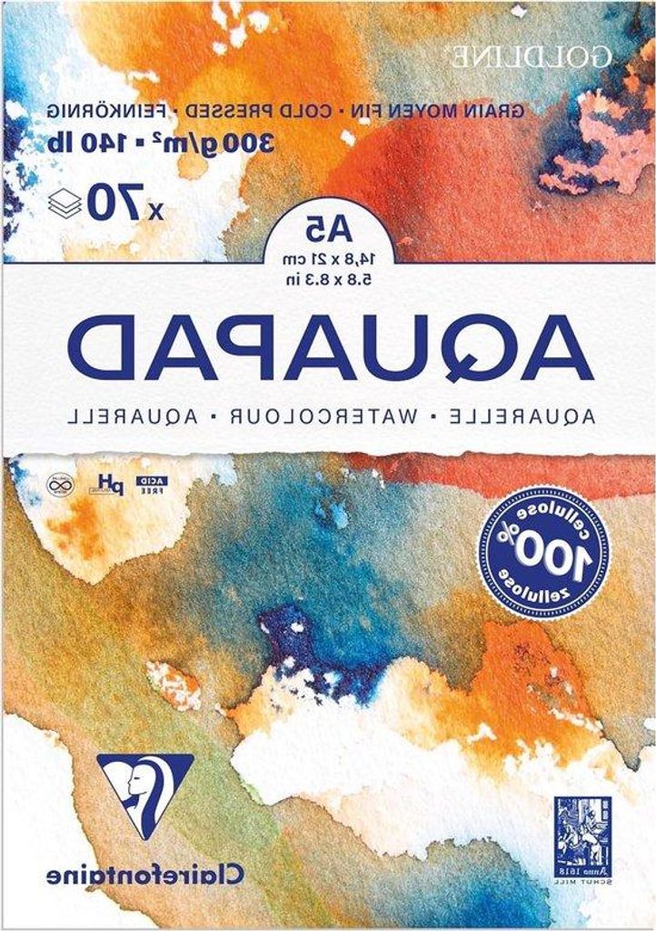 Aquarelblok 70 vellen middelgrote korrel 300 g wit