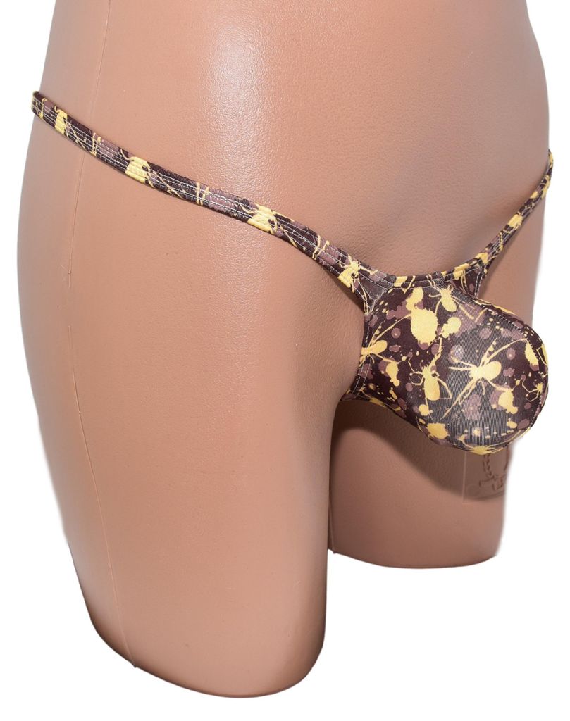 Men thong bulge pouch Spider Print