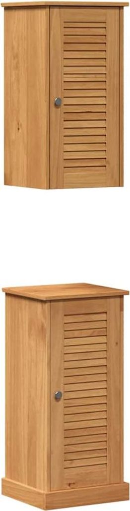 vidaXL Badezimmermöbel-Set mit Regal VIGO 2 pcs Braun und Honigbraun