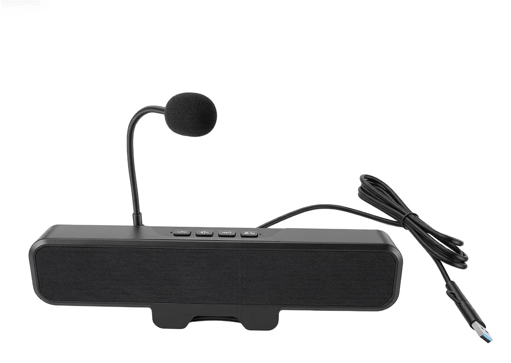 Haut-parleur USB pour PC avec contrôle volume et micro pour écran PC