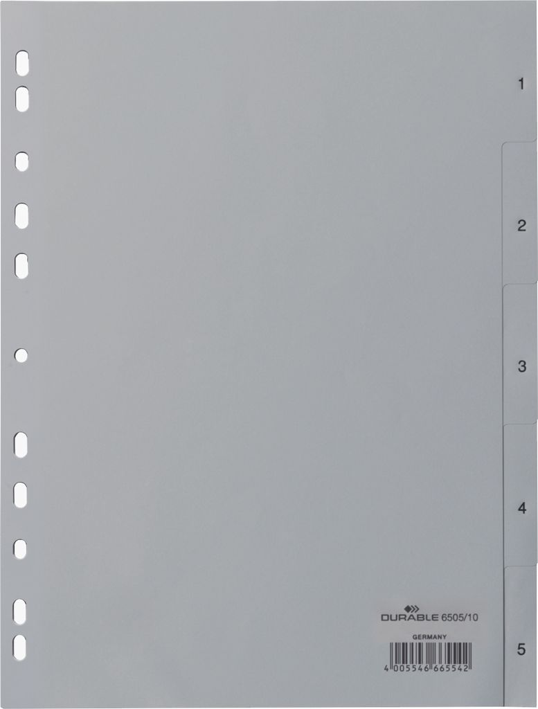 Register A4 1-5 PP grau Packung mit 25 Stück Produktbild 